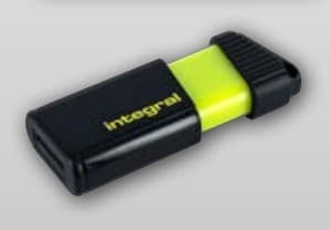 Integral 64GB USB2.0 DRIVE PULSE YELLOW, 64 GB, USB Type-A, 2.0, 12 MB/s, Friktionslager, Gul