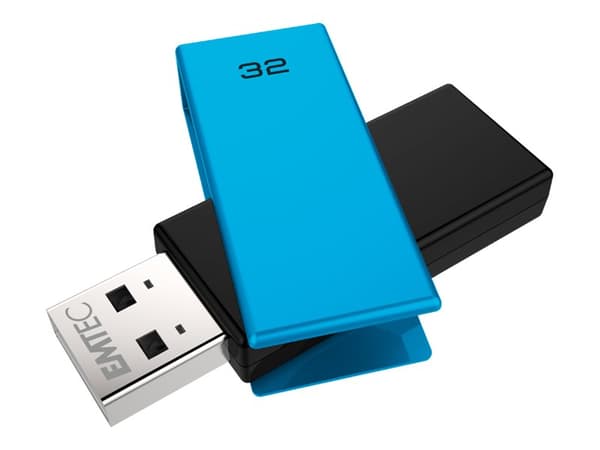 EMTEC C350 Brick 2.0 - USB-flashstasjon - 32 GB - USB 2.0 - blå Sort, Blå
