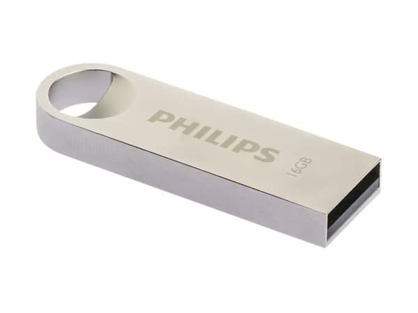 Philips FM16FD160B, 16 GB, USB A-tyyppi, 2.0, Ilman suojusta, 5,4 g, Hopea