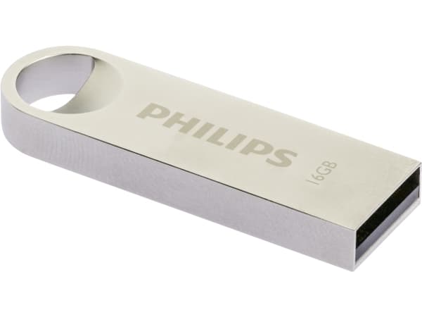 Philips FM16FD160B, 16 GB, USB A-tyyppi, 2.0, Ilman suojusta, 5,4 g, Hopea