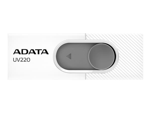 ADATA UV220 - USB-flashstasjon - 32 GB - USB 2.0 - hvit/grå Grå, Hvit