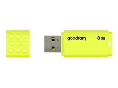 Goodram UME2, 8 GB, USB A-tyyppi, 2.0, 20 MB/s, Suojus, Keltainen