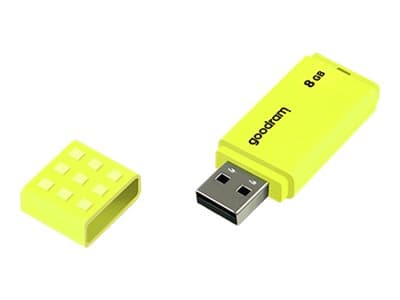 Goodram UME2, 8 GB, USB A-tyyppi, 2.0, 20 MB/s, Suojus, Keltainen Keltainen