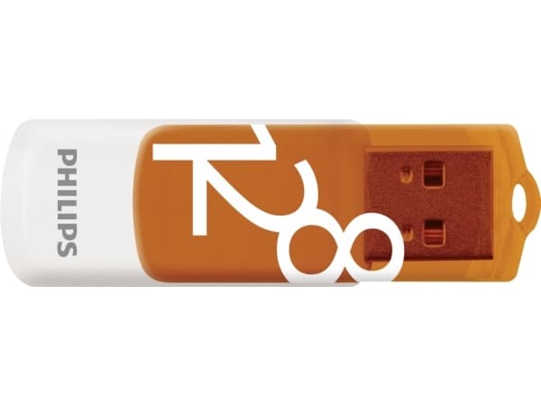 Philips FM12FD05B, 128 GB, USB A-tyyppi, 2.0, Taittuva, 8 g, Oranssi, Valkoinen