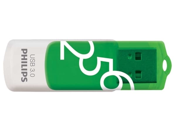 Philips FM25FD00B/00, 256 GB, USB Type-A, 3.2 Gen 1 (3.1 Gen 1), Sväng, 8 g, Grön, Vit