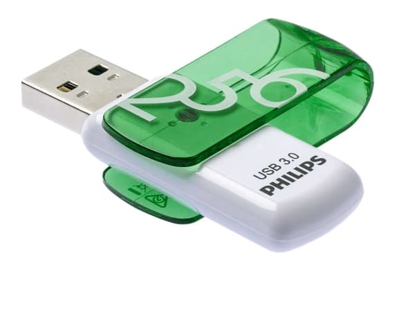 Philips FM25FD00B/00, 256 GB, USB Type-A, 3.2 Gen 1 (3.1 Gen 1), Sväng, 8 g, Grön, Vit Grön, Vit