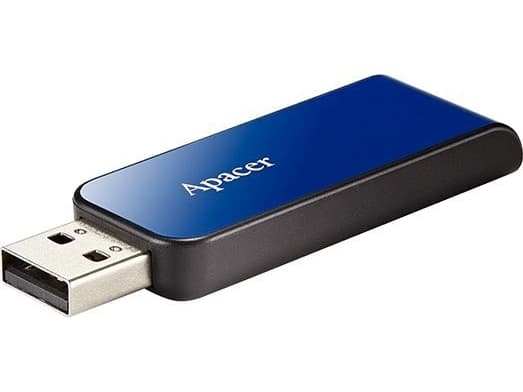 Apacer AH334 64GB, 64 GB, USB Type-A, 2.0, Friktionslager, 8,5 g, Blå