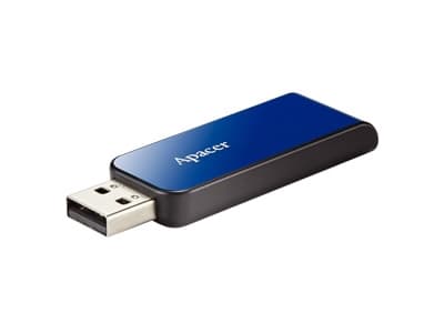 Apacer AH334 64GB, 64 GB, USB Type-A, 2.0, Friktionslager, 8,5 g, Blå