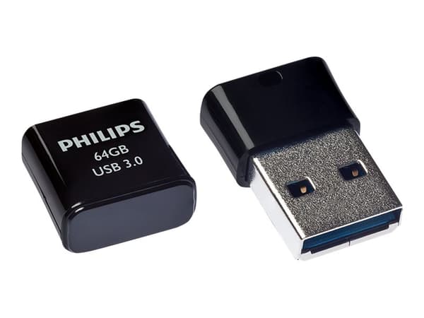 Philips Pico Edition 3.0, 64 GB, USB A-tyyppi, 3.0, Suojus, 4 g, Musta musta