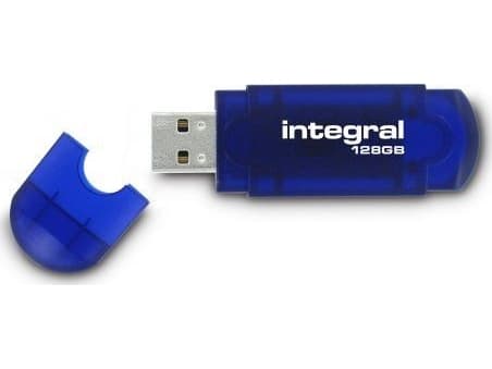 Integral EVO - USB-flashstasjon - 128 GB - USB 2.0 - gjennomskinnelig blå