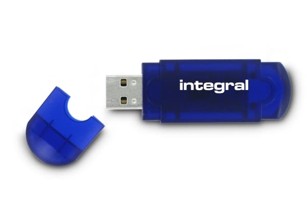 Integral EVO - USB-flashstasjon - 128 GB - USB 2.0 - gjennomskinnelig blå