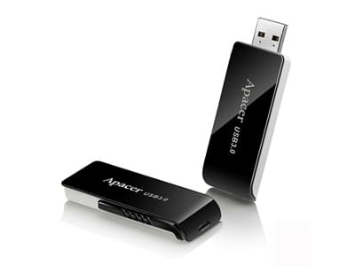 Apacer AH350 - USB-flashstasjon - 128 GB - USB 3.1 Gen 1 - matt hvit, skinnende svart