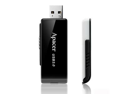 Apacer AH350 - USB-flashstasjon - 128 GB - USB 3.1 Gen 1 - matt hvit, skinnende svart