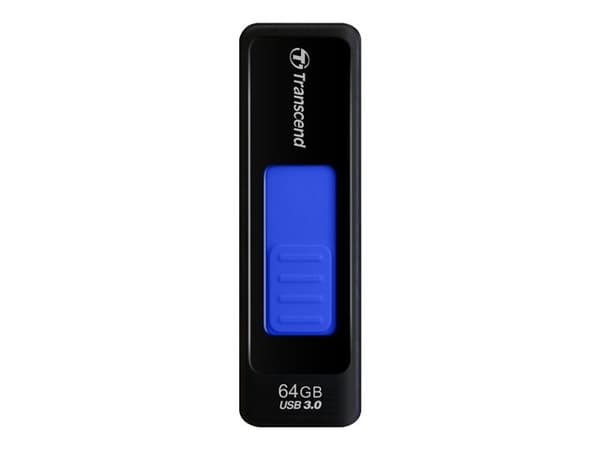 Transcend JetFlash 760 - USB-flashstasjon - 64 GB - USB 3.0 - svart Sort, Blå
