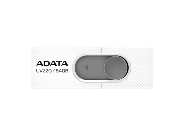 ADATA UV220 - USB flash-enhet - 64 GB - USB 2.0 - vit/grå