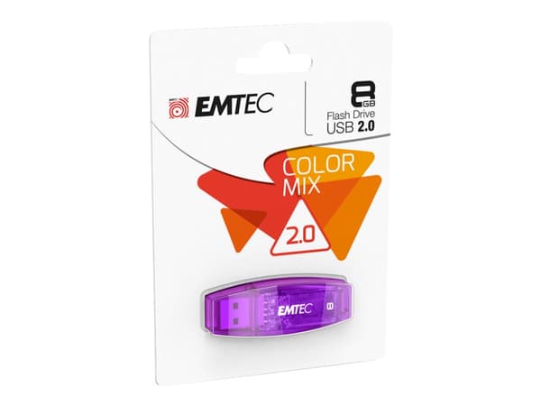 EMTEC C410 Color Mix - USB flash-enhet - 8 GB - USB 2.0 Svart
