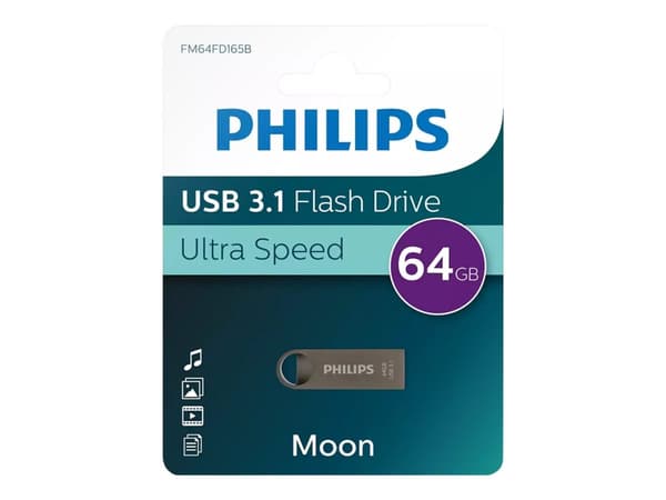 Philips FM64FD165B Moon edition 3.1 - USB-flashstasjon - 64 GB - USB 3.1