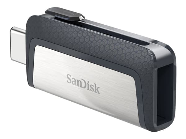 SanDisk Drive USB Ganda Ultra Tipe-C 256 GB, 256 GB, USB Type-A / USB Type-C, 3.2 Gen 1 (3.1 Gen 1), 150 MB/s, Liuku, Harmaa, Hopea