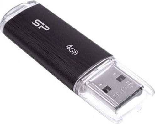 SILICON POWER Ultima U02 - USB flash-enhet - 4 GB - USB 2.0 - svart