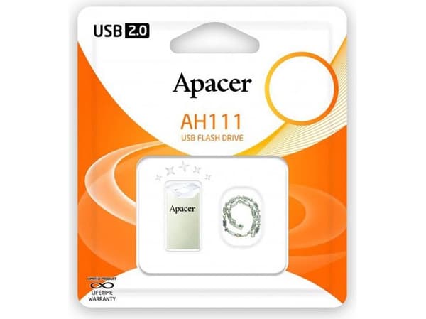 Apacer AH111 32GB, 32 GB, USB Type-A, 2.0, Keps, 2,5 g, Silver