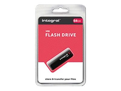 Integral - USB-flashstasjon - 64 GB - USB 2.0 - svart Sort