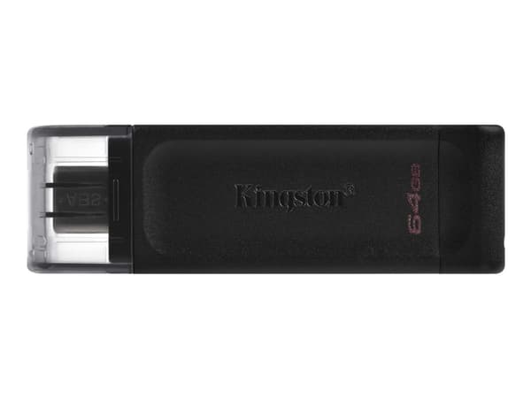 Kingston Technology DataTraveler 70, 64 GB, USB Type-C, 3.2 Gen 1 (3.1 Gen 1), Kaapeli, 7 g, Musta