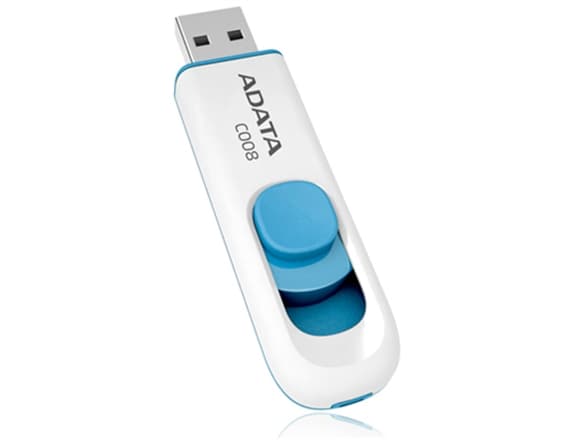 ADATA 32GB C008, 32 GB, USB A-tyyppi, 2.0, 10 g, Sininen, Valkoinen