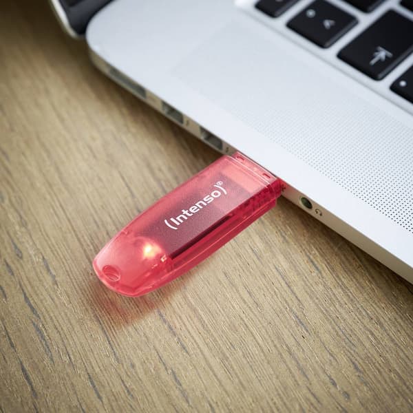 Intenso Rainbow Line USB-minne 128 GB Röd (transparent) 3502491 USB 2.0