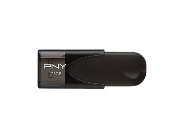 PNY Attaché 4 2.0 128GB, 128 GB, USB A-tyyppi, 2.0, 25 MB/s, Liuku, Musta