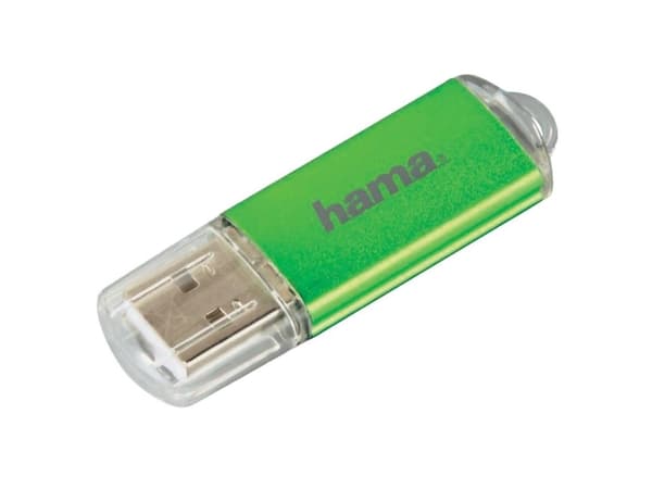 hama USB 2.0 muistitikku FlashPen "Laeta", 64 GB, vihreä Tiedonsiirtonopeus: 10 MB/s, irrotettavalla suojuksella (104300)