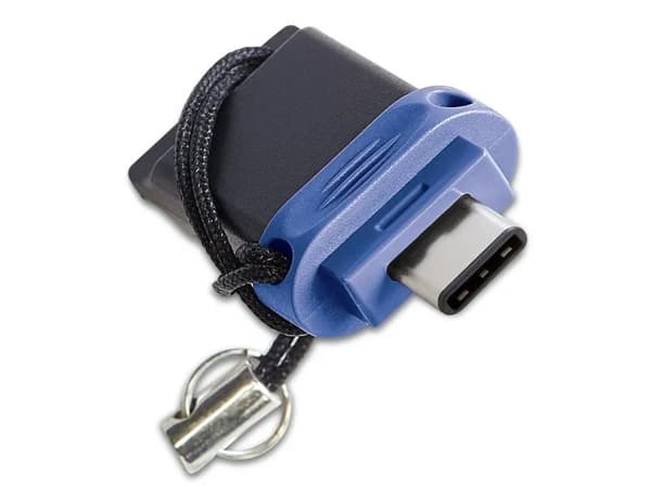 Verbatim 49967, 64 GB, USB Type-A / USB Type-C, 3.2 Gen 1 (3.1 Gen 1), Ilman suojusta, 3,6 g, Musta, Sininen, Hopea