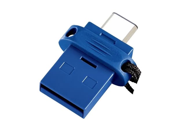 Verbatim 49967, 64 GB, USB Type-A / USB Type-C, 3.2 Gen 1 (3.1 Gen 1), Ilman suojusta, 3,6 g, Musta, Sininen, Hopea