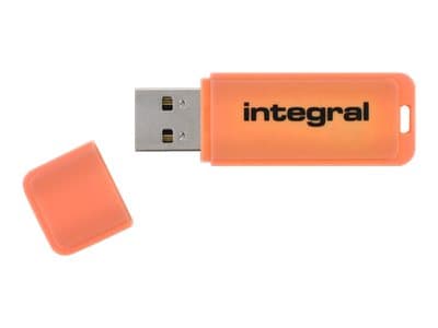 Integral Neon - USB-flashstasjon - 64 GB - USB 2.0 - oransje Oransje