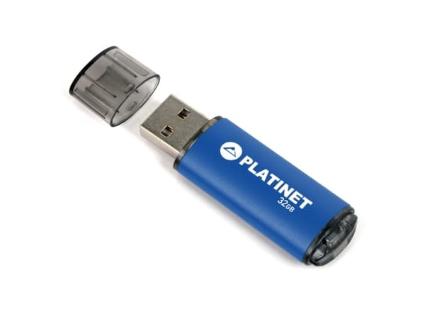 Platinet PMFE32BL, 32 GB, USB Type-A, 2.0, 22 MB/s, Kabel, Blå Blå