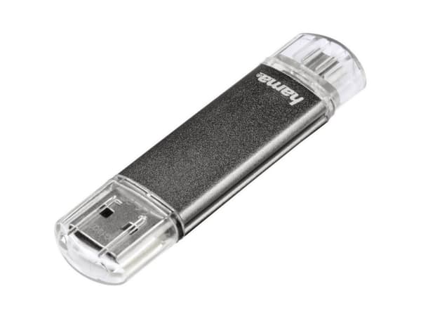 Hama Laeta Twin 64GB USB 2.0, 64 GB, USB Type-A / Micro-USB, 2.0, 10 MB/s, Keps, Grå