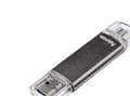 Miniatyrbild 1 av 5: Hama Laeta Twin 64GB USB 2.0, 64 GB, USB Type-A / Micro-USB, 2.0, 10 MB/s, Keps, Grå