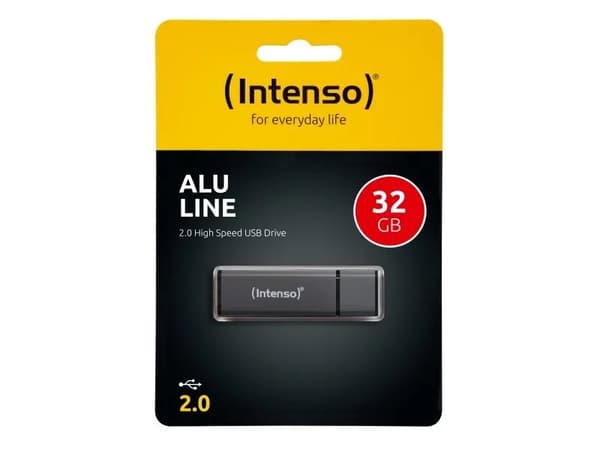 Intenso Alu Line - USB flashdrive - 32 GB - USB 2.0 - antracit (sort) Antrasitt