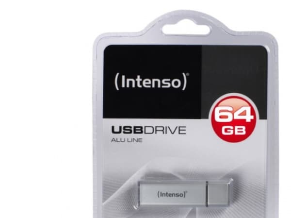 Intenso Alu Line, 64 GB, USB A-tyyppi, 2.0, 28 MB/s, Suojus, Hopea