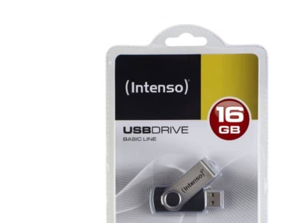 Intenso Basic Line - USB-flashstasjon - 16 GB - USB 2.0 - svart, sølv