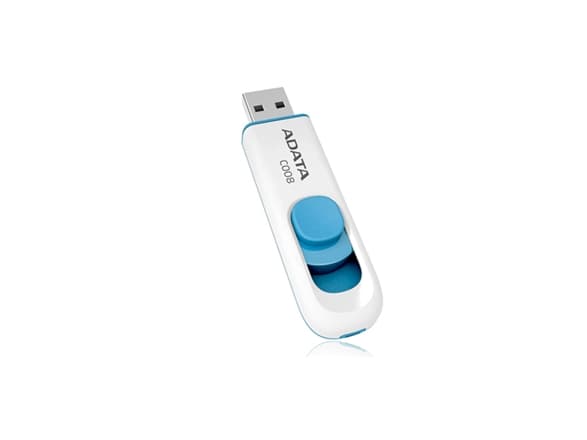 ADATA Classic Series C008 - USB-flashstasjon - 64 GB - USB 2.0 - hvit, blå