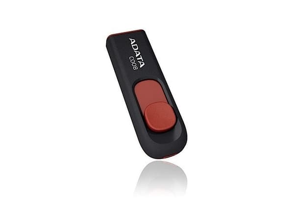 ADATA Classic Series C008 - USB-flashstasjon - 64 GB - USB 2.0 - svart, rød