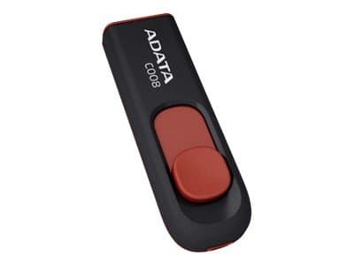 ADATA Classic Series C008 - USB-flashstasjon - 64 GB - USB 2.0 - svart, rød Sort, Rød