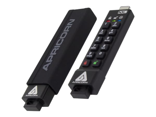 Apricorn Aegis Secure Key 3NXC - USB-flashstasjon - kryptert - 32 GB - USB-C 3.2 Gen 1 - FIPS 140-2 Level 3 - TAA-samsvar