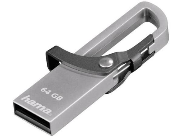 Hama "Hook-Style", 64 GB, USB A-tyyppi, 2.0, 15 MB/s, Ilman suojusta, Harmaa