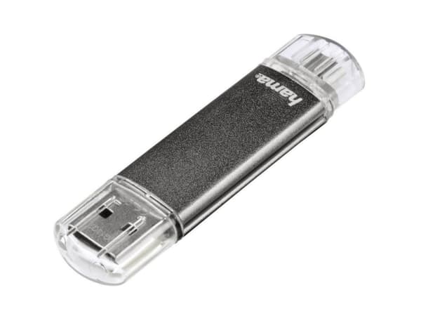 Hama Laeta Twin 16GB, 16 GB, USB Type-A, 2.0, 10 MB/s, Med lokk, Grå