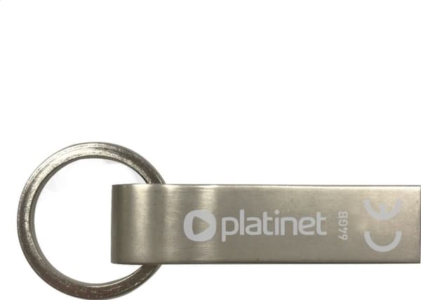 Platinet PMFMK64, 64 GB, USB A-tyyppi, 2.0, Ilman suojusta, Ruostumaton teräs
