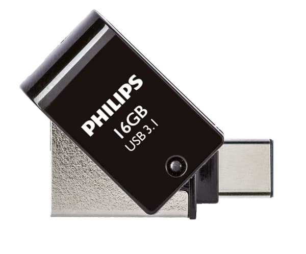 Philips FM16DC152B/00, 16 GB, USB Type-A, 3.2 Gen 1 (3.1 Gen 1), 20 MB/s, Swivel, Black, Silver