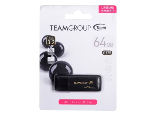 Team Color Theme Series C175 - USB flash-enhet - 64 GB - USB 3.1 Gen 1 - svart