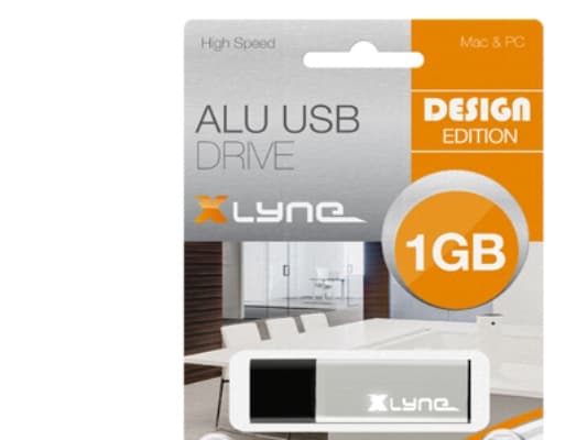 xlyne Alu 1GB, 1 GB, USB Type-A, 2.0, 8 MB/s, Keps, Gjuten aluminium, Silver