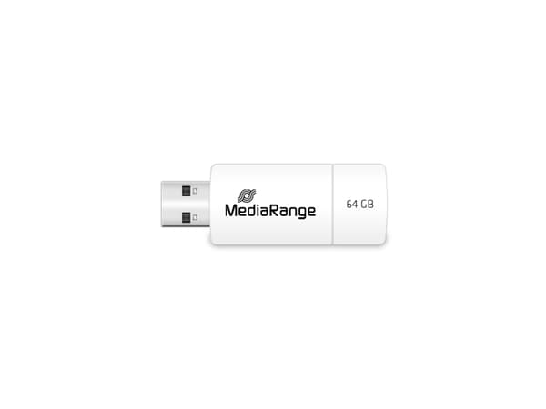 MediaRange USB Stick 64GB MR974, 64 GB, USB A-tyyppi, 2.0, 16 MB/s, Liuku, Sininen, Valkoinen